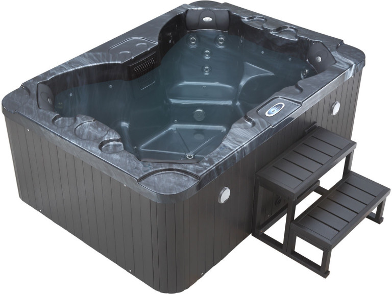 Haiti 4-seater LED spa - Integrated Bluetooth speakers - Grey
