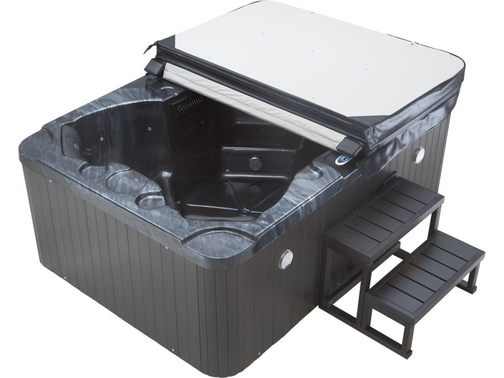 Haiti 4-seater LED spa - Integrated Bluetooth speakers - Grey