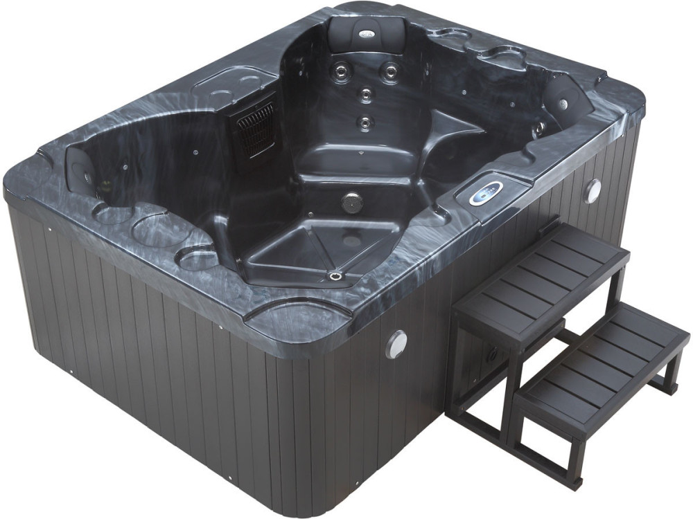 Haiti 4-seater LED spa - Integrated Bluetooth speakers - Grey