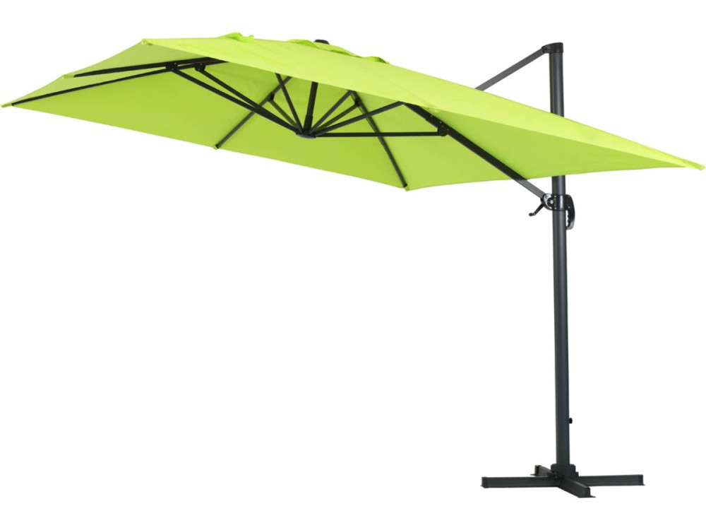 Outdoor garden umbrella "Sun 4" - Rectangle - 3 x 4 m - Green + Protective cover
