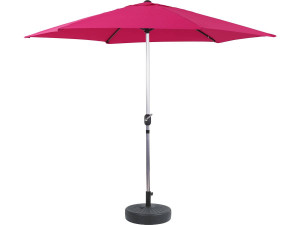 Straight garden parasol/umbrella Alu "Sol" - Round - Ø3m - Pink - with weighted base