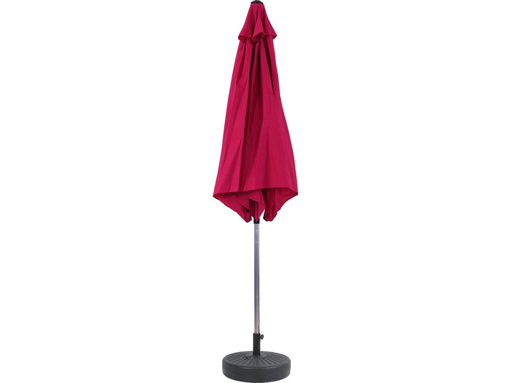Straight garden parasol/umbrella Alu "Sol" - Round - Ø3m - Pink - with weighted base