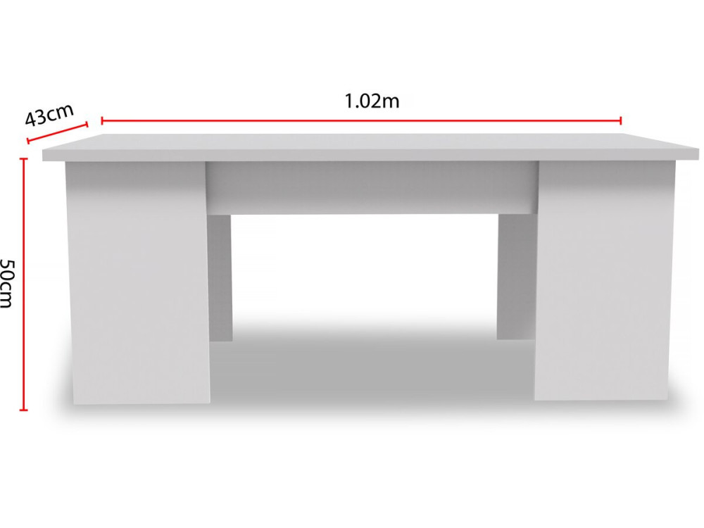 Diana coffee table - 102 x 50 x 43 cm - White