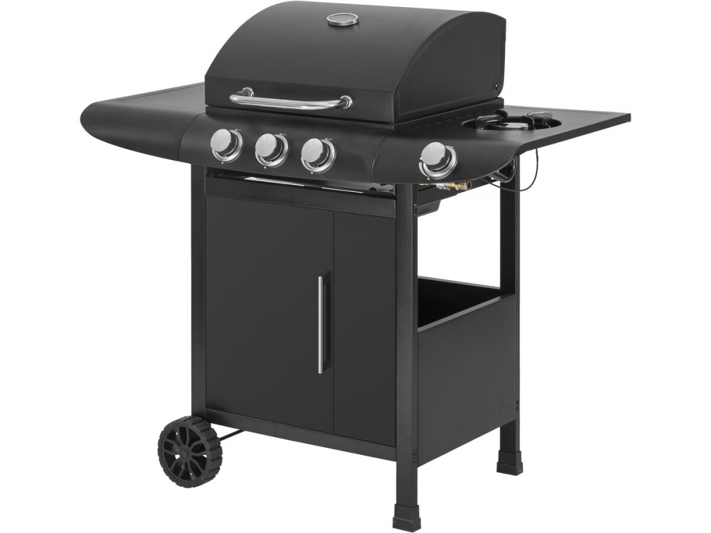 Gas barbecue "Feria 4" - 4 burners including 1 side burner - 11.5 kW - Black