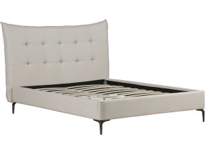 Aspen upholstered fabric double bed 180 x 200 cm - Beige