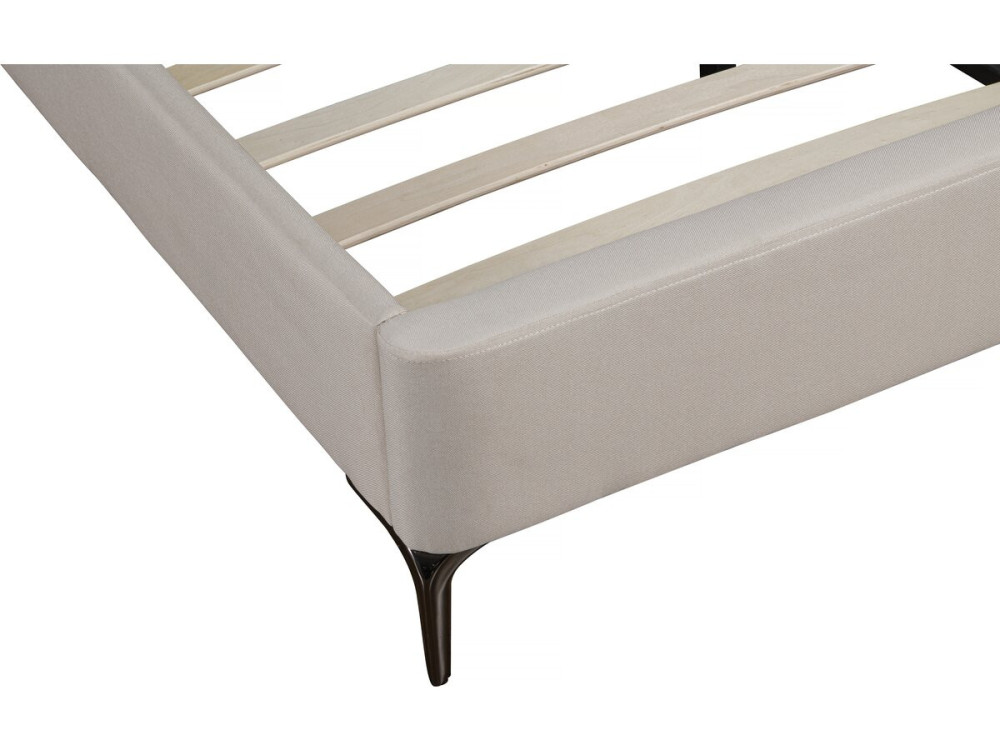 Aspen upholstered fabric double bed 180 x 200 cm - Beige