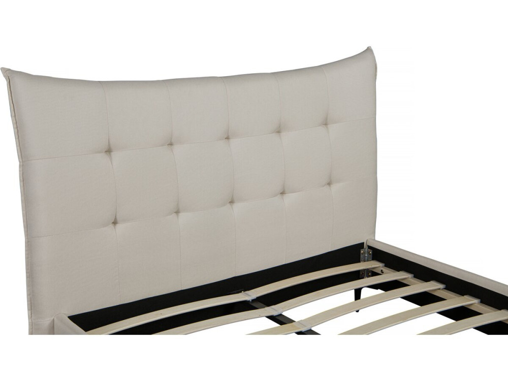 Aspen upholstered fabric double bed 180 x 200 cm - Beige