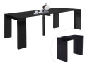 Extendable dining table "Dina" - 200/40 x 94 x 75 cm - Lacquered white - Black - 200/40 cm
