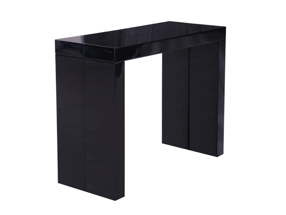 Extendable dining table "Dina" - 200/40 x 94 x 75 cm - Black lacquered