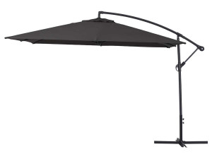 Overhanging Parasol Alu "Ilios 3" - square - 9'10" x 9'10" - Black