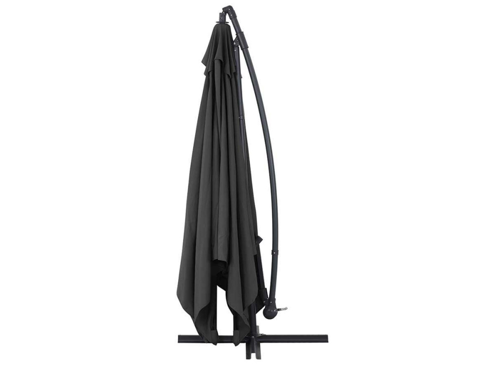 Overhanging Parasol Alu "Ilios 3" - square - 9'10" x 9'10" - Black