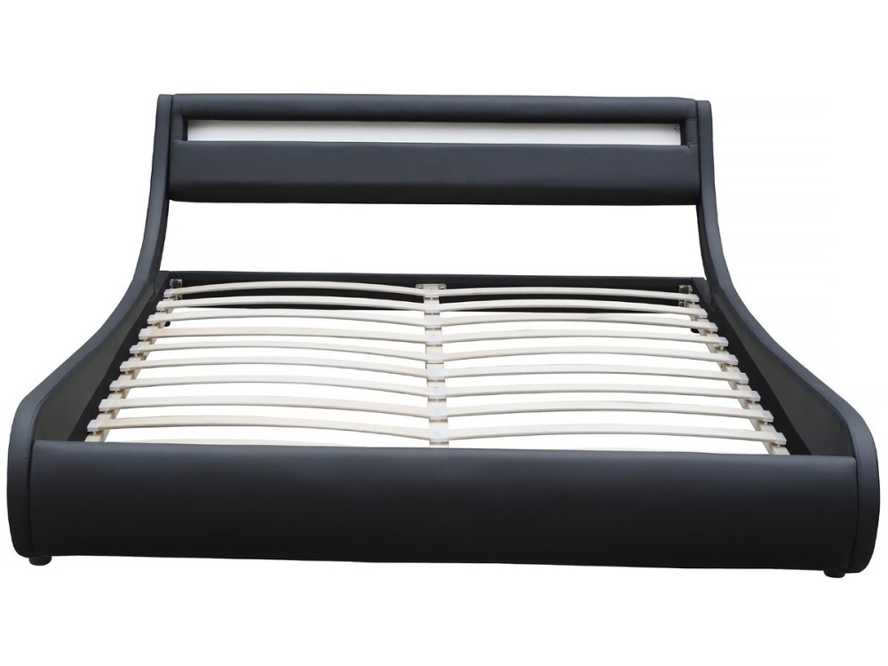 LED bed "Natacha" - 140 x 190 cm - Black