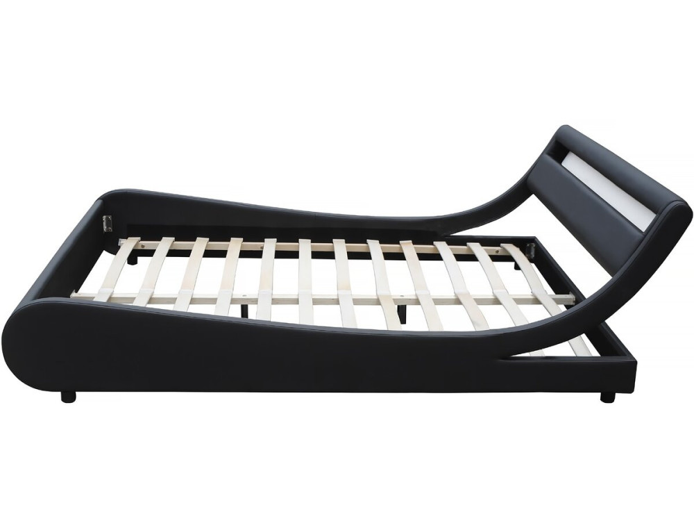 LED bed "Natacha" - 140 x 190 cm - Black