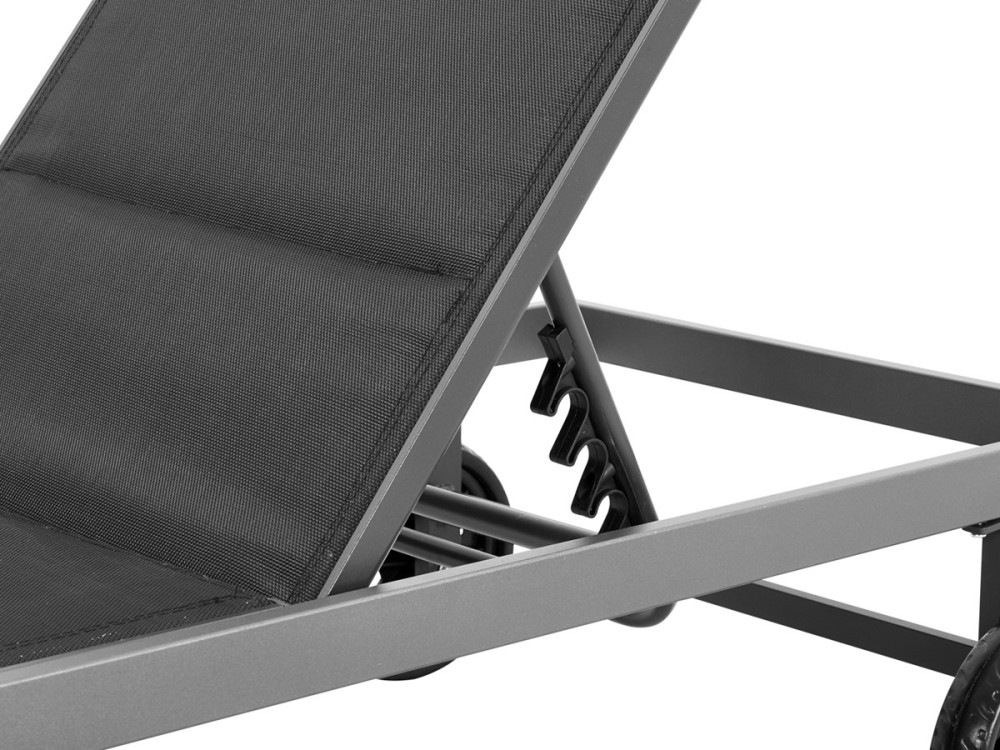 "Bella" Sunbed in textilene and aluminum  - Phoenix - Black