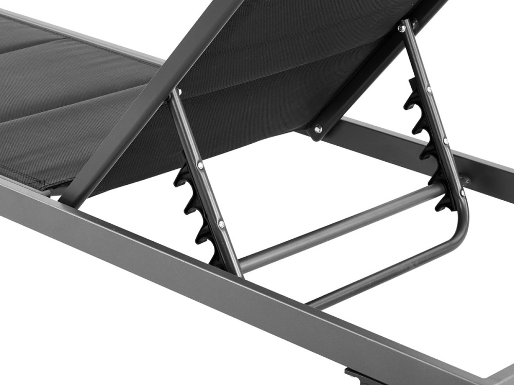 "Bella" Sunbed in textilene and aluminum  - Phoenix - Black