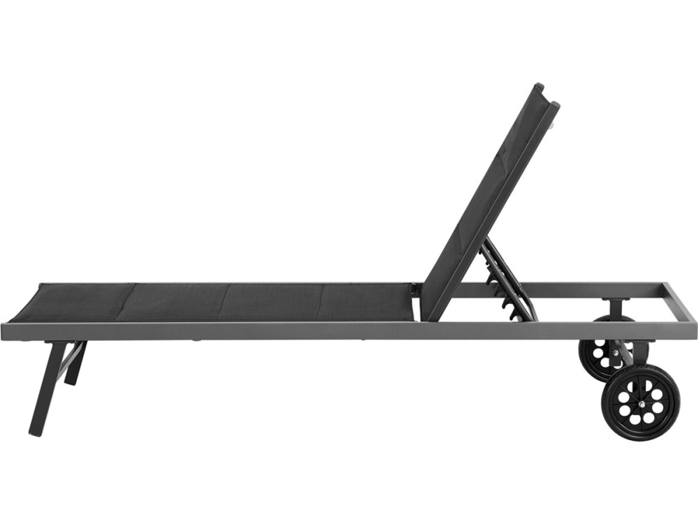 "Bella" Sunbed in textilene and aluminum  - Phoenix - Black
