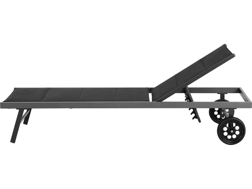 "Bella" Sunbed in textilene and aluminum  - Phoenix - Black