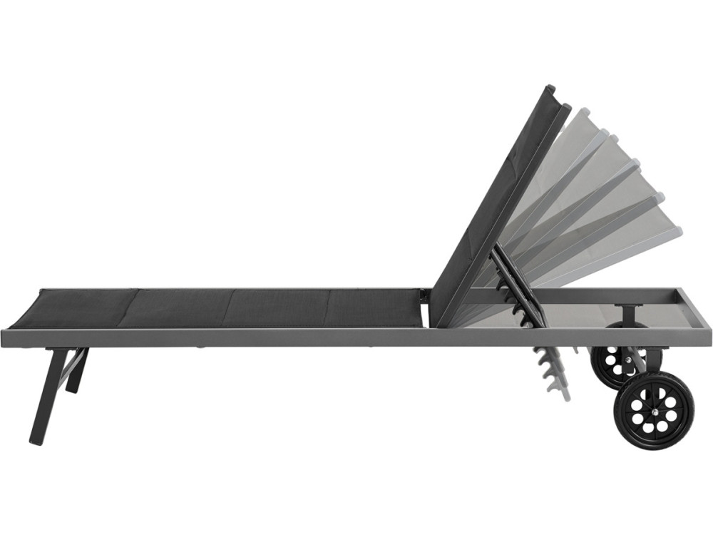 "Bella" Sunbed in textilene and aluminum  - Phoenix - Black