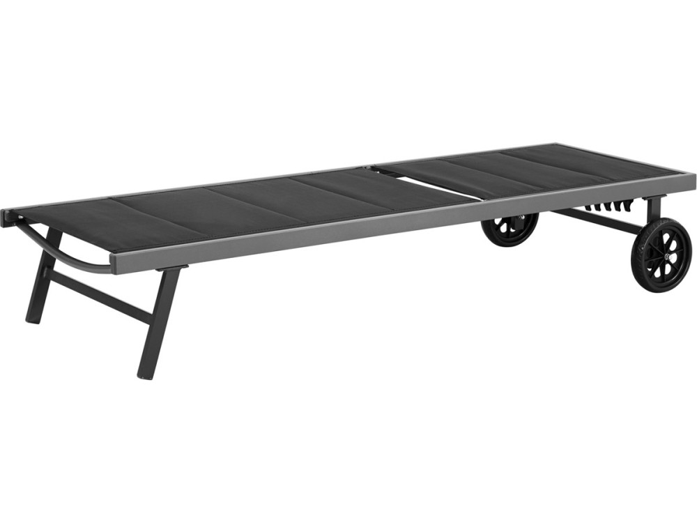 "Bella" Sunbed in textilene and aluminum  - Phoenix - Black