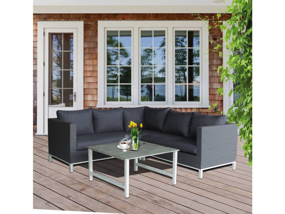 Garden Lounge in aluminium "Turin" - Phoenix - Grey
