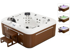 Bora-Bora LED Spa - 6 places - White tank - Balboa system - Integrated Bluetooth speakers