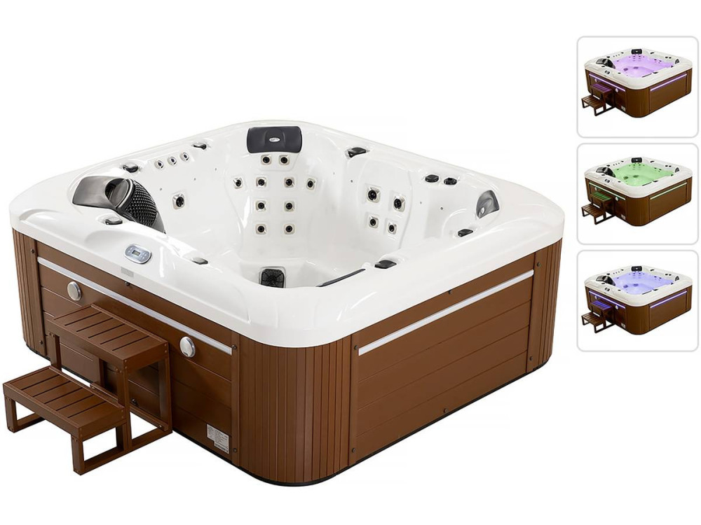 Bora-Bora LED Spa - 6 places - White tank - Balboa system - Integrated Bluetooth speakers