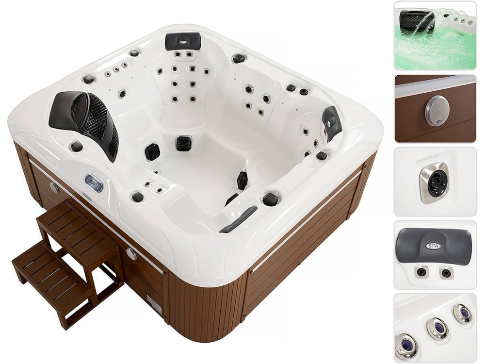 Bora-Bora LED Spa - 6 places - White tank - Balboa system - Integrated Bluetooth speakers