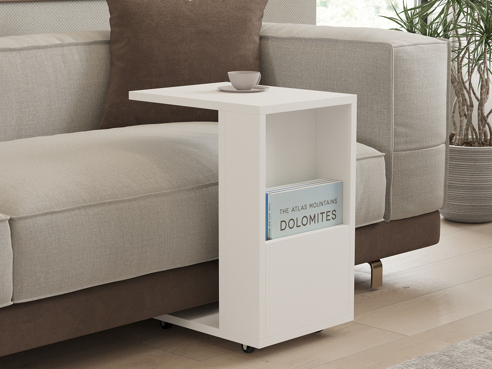 Star" wooden side table - 30 x 40 x 50 cm - White