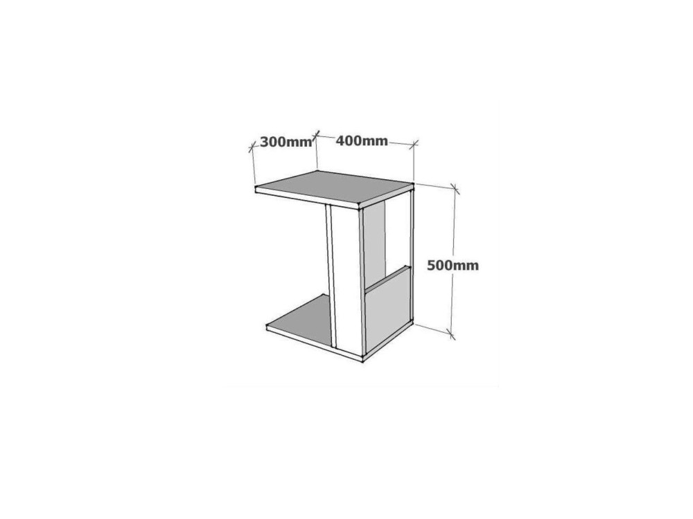 Star" wooden side table - 30 x 40 x 50 cm - White