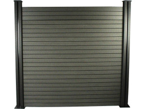1.6 x 1.2 m composite fencing kit - Free fixing kit - Dark grey