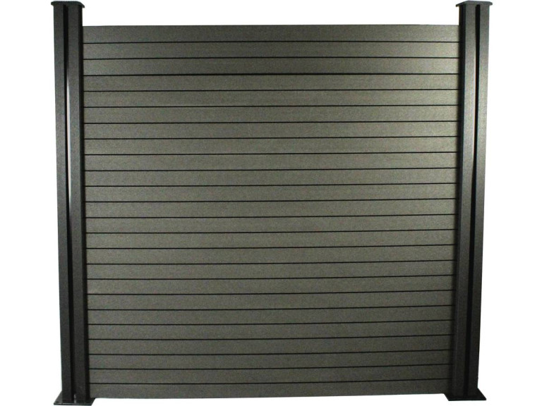 1.6 x 1.2 m composite fencing kit - Free fixing kit - Dark grey
