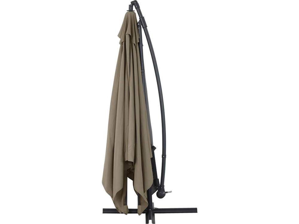 Cantilever Parasol garden  Alu "Ilios 3" - Square - 3 x 3 m - Taupe - Slabs included