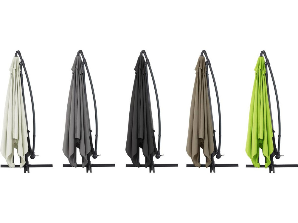 Cantilever Parasol garden  Alu "Ilios 3" - Square - 3 x 3 m - Taupe - Slabs included