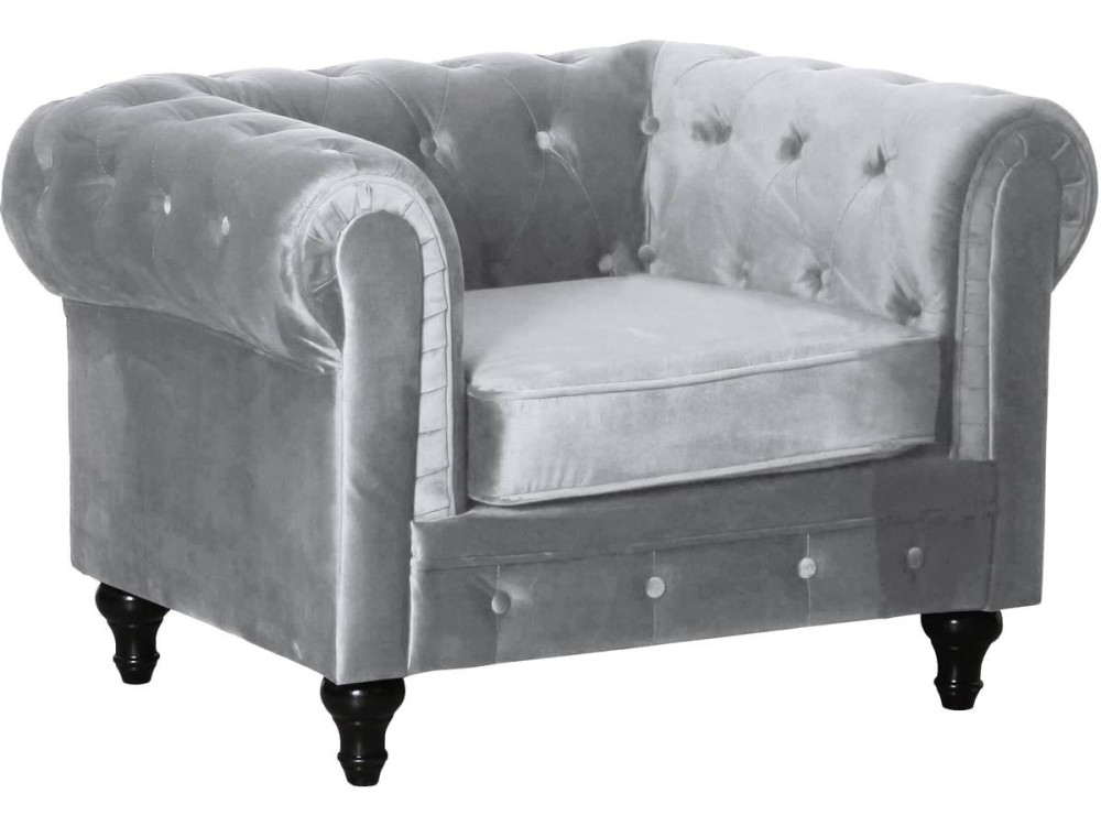 Armchair Chesterfield "Aliza" - Grey
