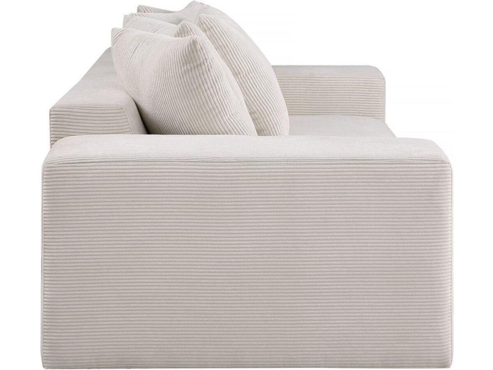 Rivoli 3-seater fixed corduroy sofa - Beige