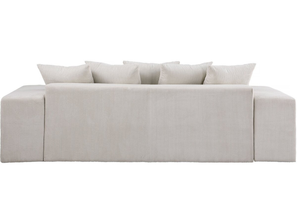 Rivoli 3-seater fixed corduroy sofa - Beige
