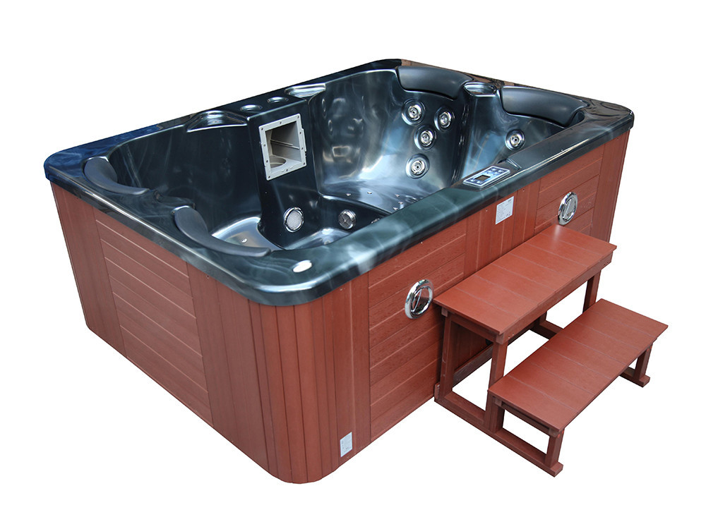 Fidji 4-seater spa - Grey tub - Balboa system + integrated iPhone station - 210x152x81 cm