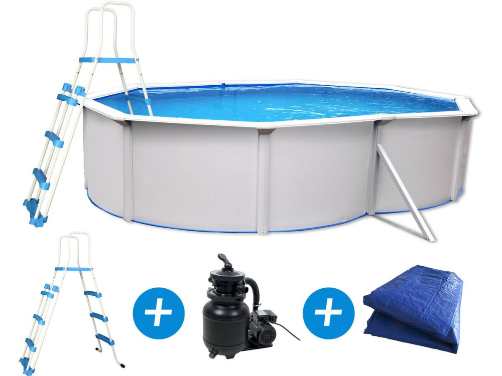 Steel frame swimming pool "Caracas" - 4.90 x 3.60 x 1.2 m