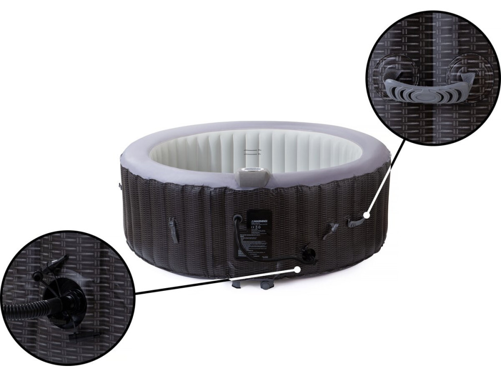 Inflatable PVC spa "Malaga" - 4 places - Grey