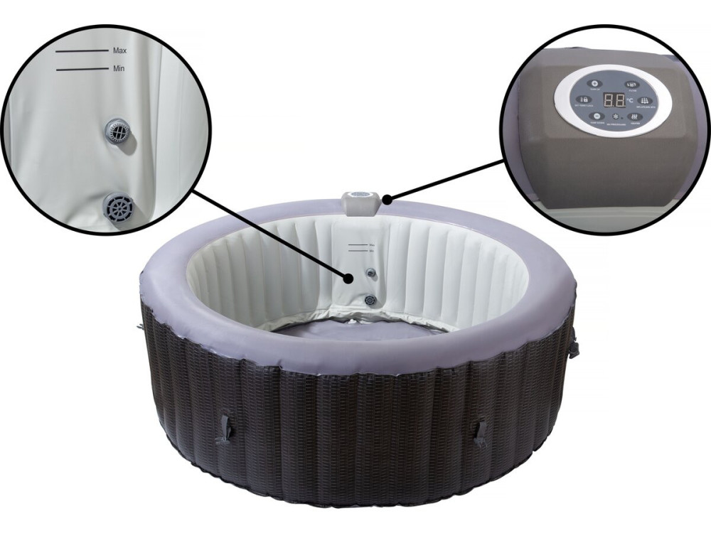Inflatable PVC spa "Malaga" - 4 places - Grey