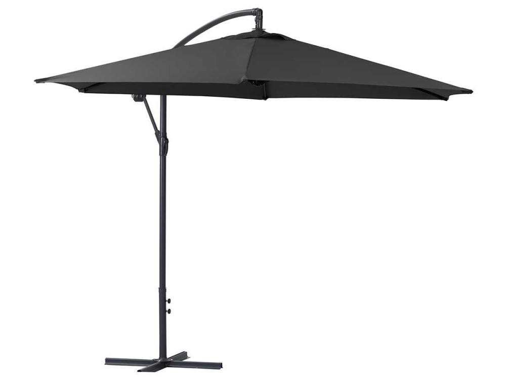 Cantilever Garden Parasol Alu "Ilios" - Round - ¨ 3 m (9 feet and 10 inches) - Black
