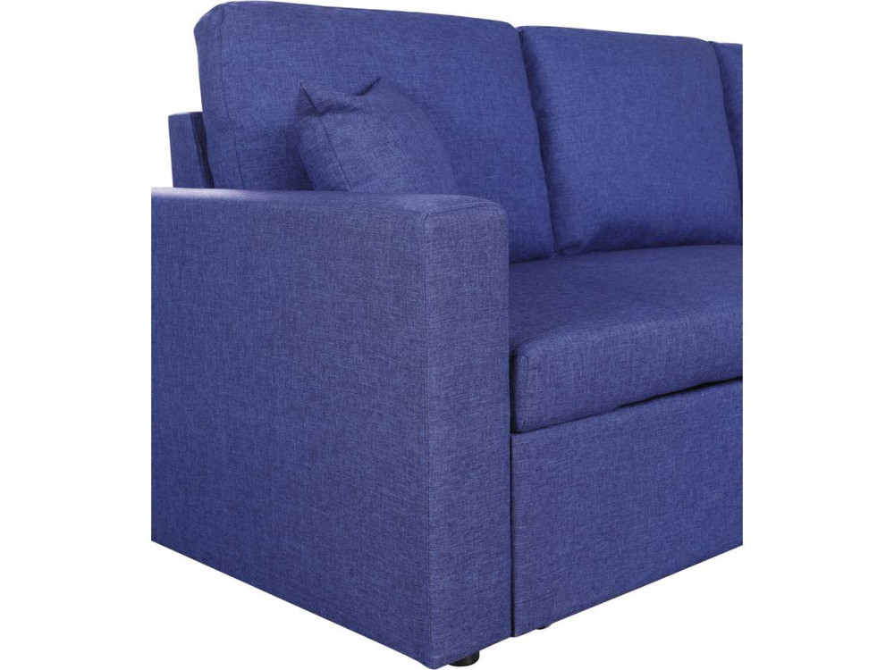 Convertible corner sofa "Alain" with storage space - 221 x 145 x 85 cm - 3 seater-sofa - Blue