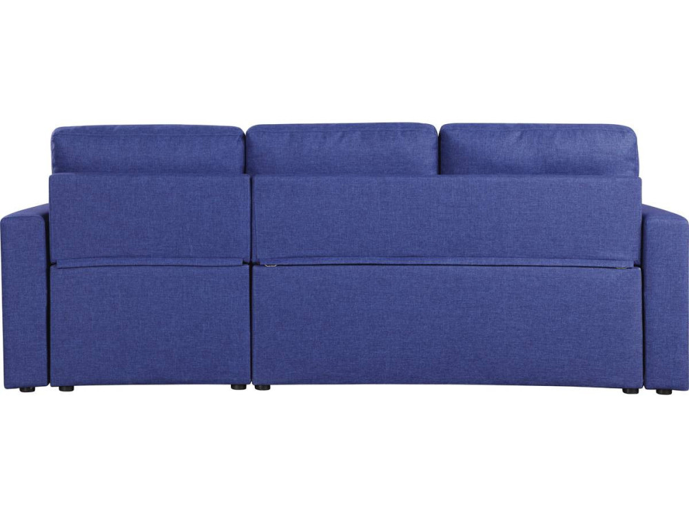 Convertible corner sofa "Alain" with storage space - 221 x 145 x 85 cm - 3 seater-sofa - Blue