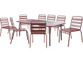 "Bilbao" metal garden furniture set - 6 seats - Taupe - Terracotta