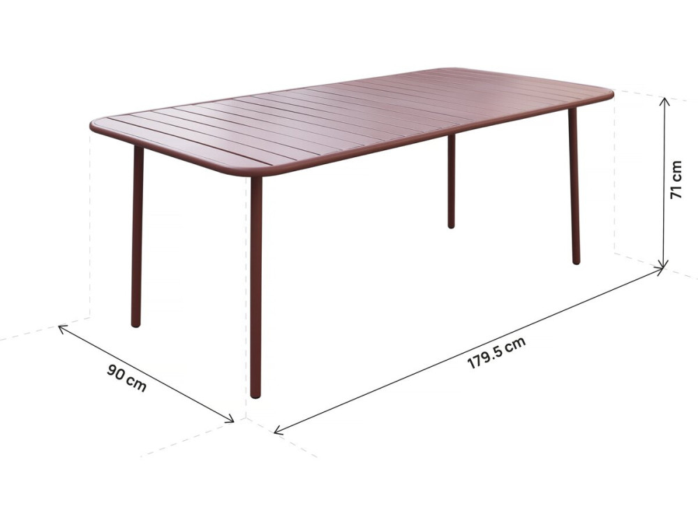 "Bilbao" metal garden furniture set - 8 seats - Terracotta