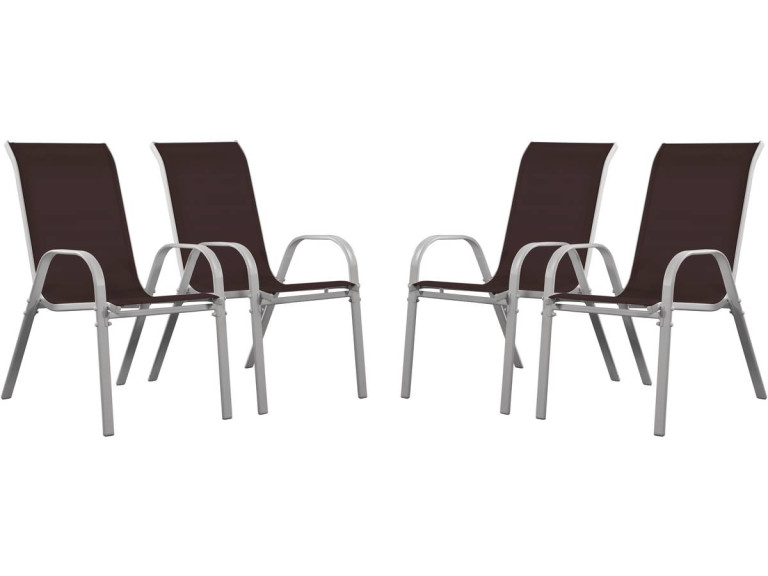 "Cordoba" Textilene garden chair - Phoenix - Beige- Pack of 4
