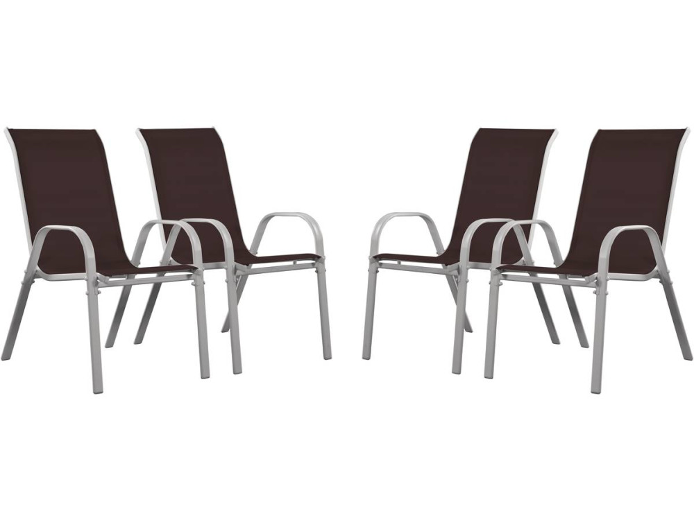 "Cordoba" Textilene garden chair - Phoenix - Beige- Pack of 4