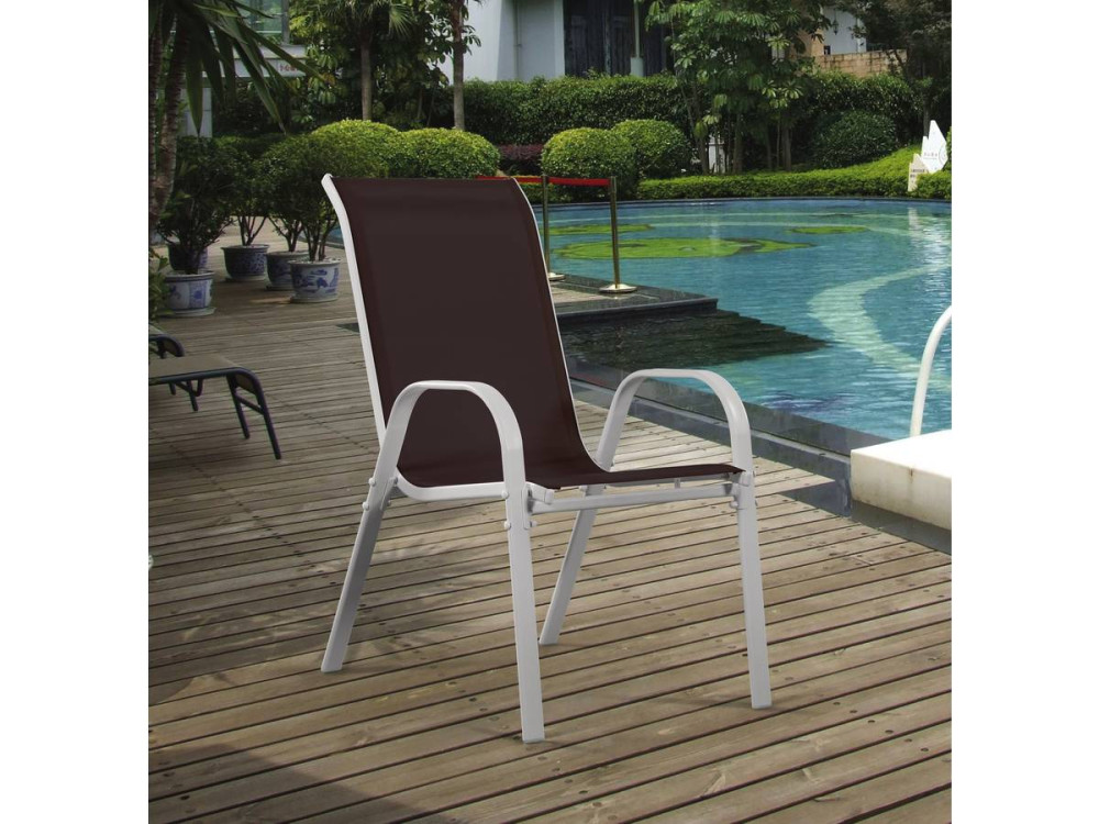 "Cordoba" Textilene garden chair - Phoenix - Beige- Pack of 4