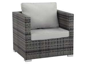 Garden armchair in resin braided "Ibiza" - Florida - Grey