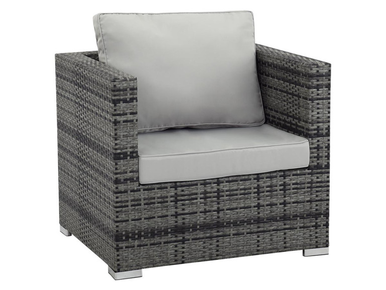 Garden armchair in resin braided "Ibiza" - Florida - Grey